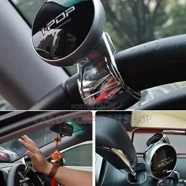 Black I_pop One Handed 360% Steering Control Spinner Knob