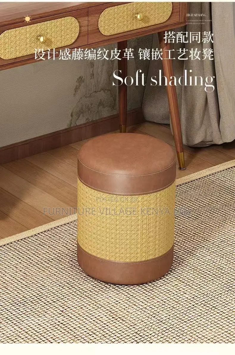 Dressing Table; Vintage Led Light Make Up Brown Modern Dressing Table