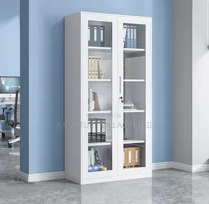 Office Cabinet; 2-Door Full Glass Storage Cabinet