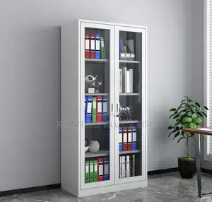 Office Cabinet; 2-Door Full Glass Storage Cabinet