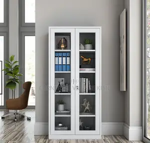 Office Cabinet; 2-Door Full Glass Storage Cabinet