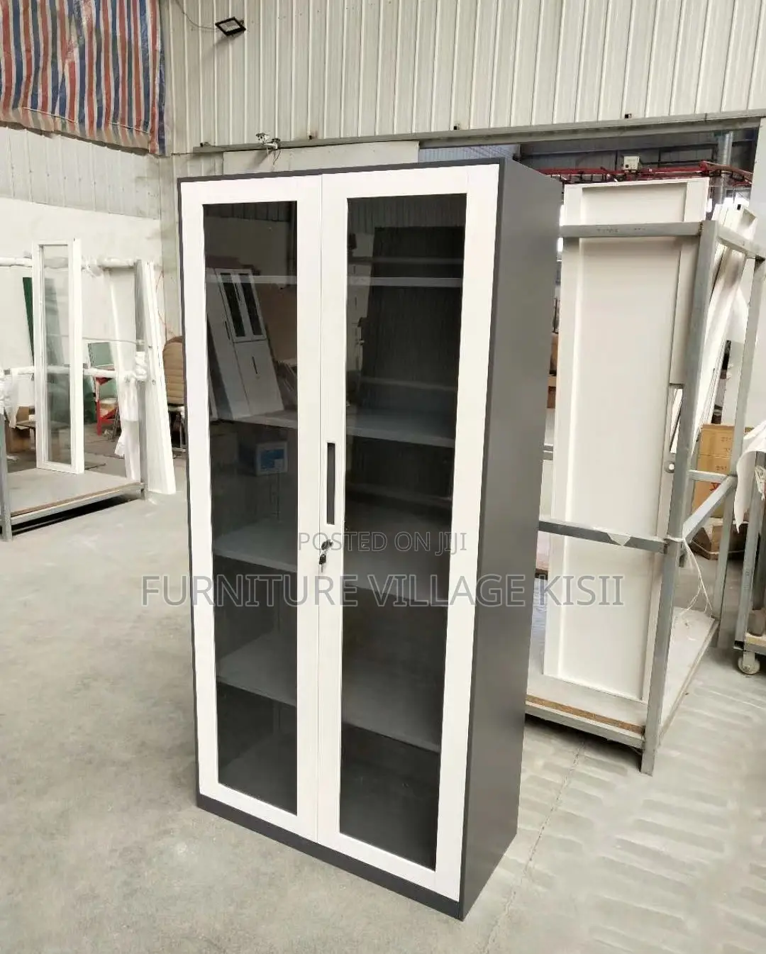 Office Cabinet; 2-Door Full Glass Storage Cabinet
