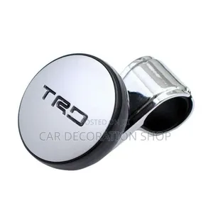TRD Silver Circular Grip Steering Wheel Spinner Knob