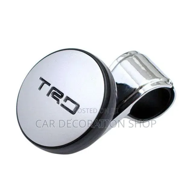 TRD Silver Circular Grip Steering Wheel Spinner Knob