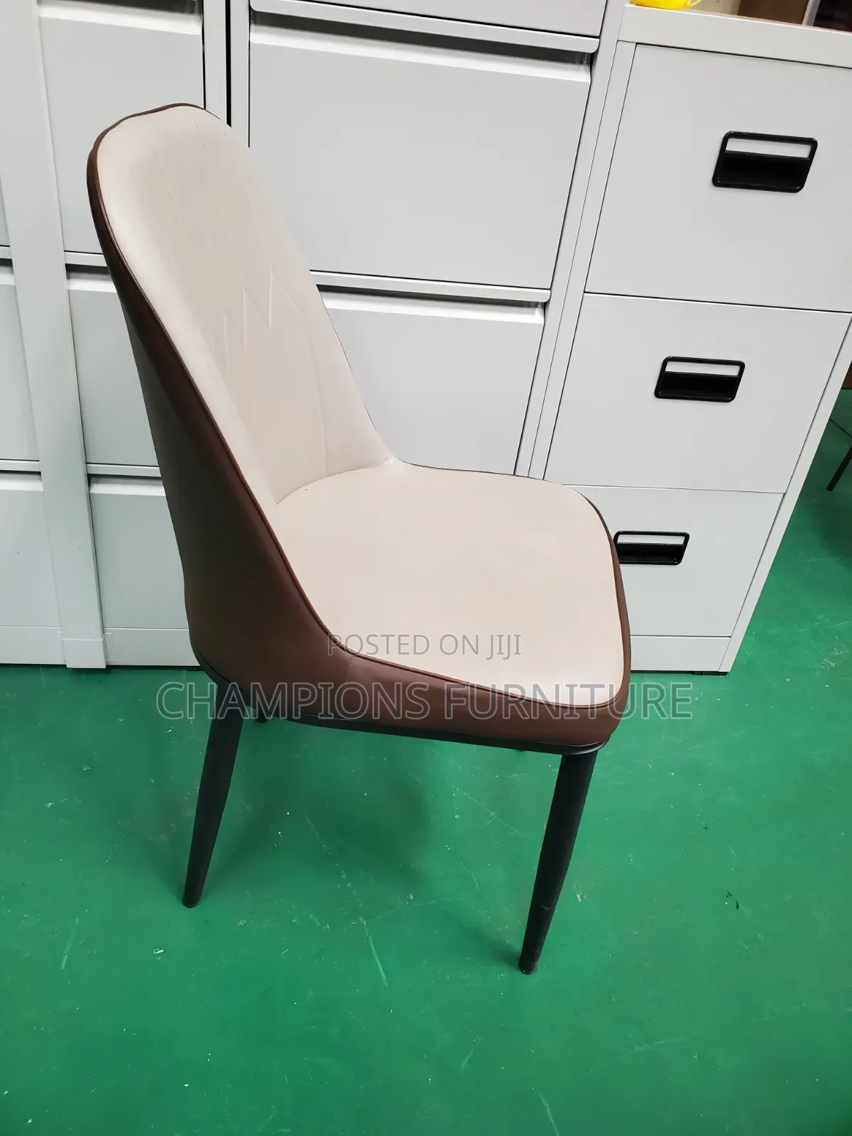 Modern Dual Tone Pu Leather Dining Chair