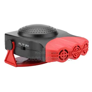 12v Portable Car Defroster Fan With Red Black Housing