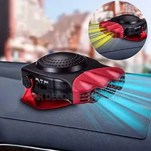 12v Portable Car Defroster Fan With Red Black Housing