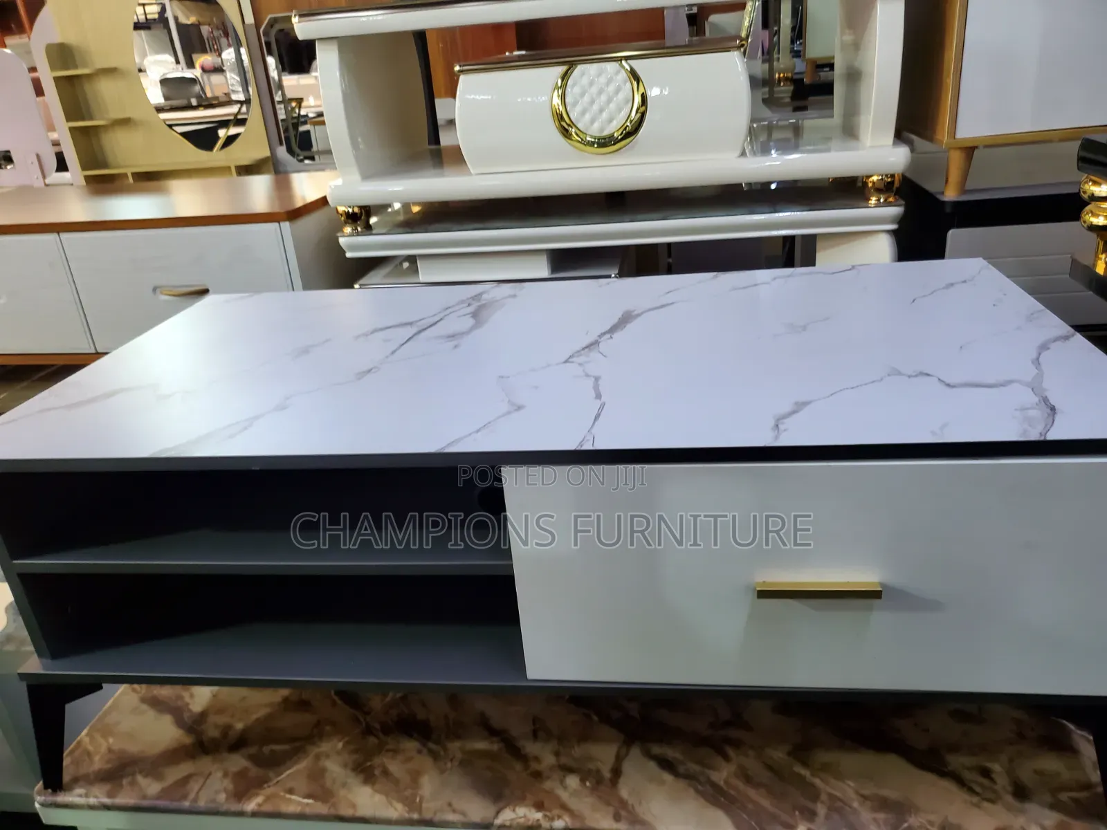 Marbletop Coffee Table and Media Console
