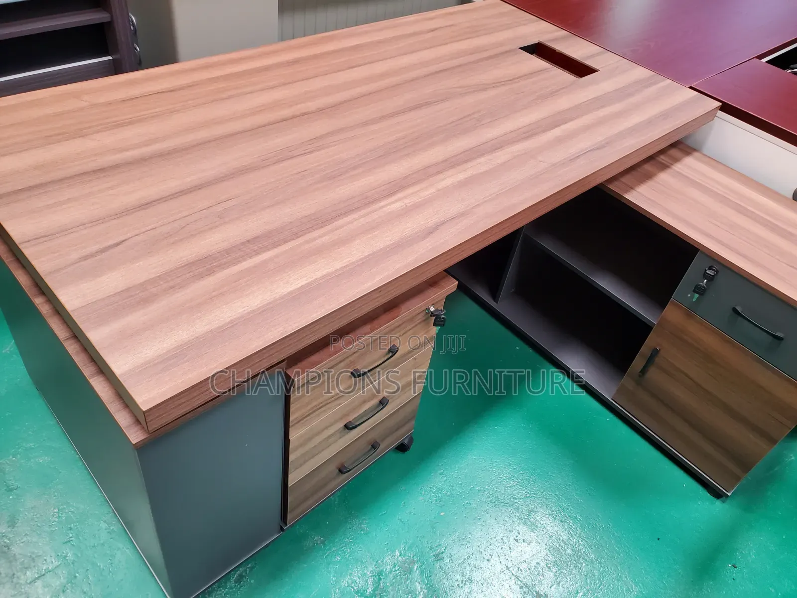Executive Apex L-Shaped Brown 1.6M Office Desk