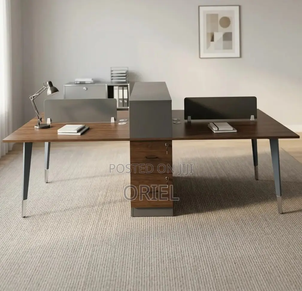 Office Workstation : Wooden Workstation 4-Seater Desk