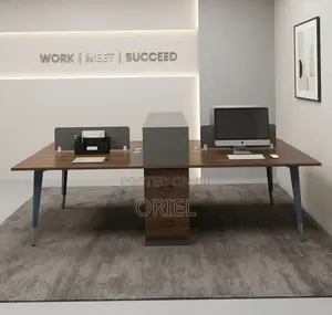 Office Workstation : Wooden Workstation 4-Seater Desk