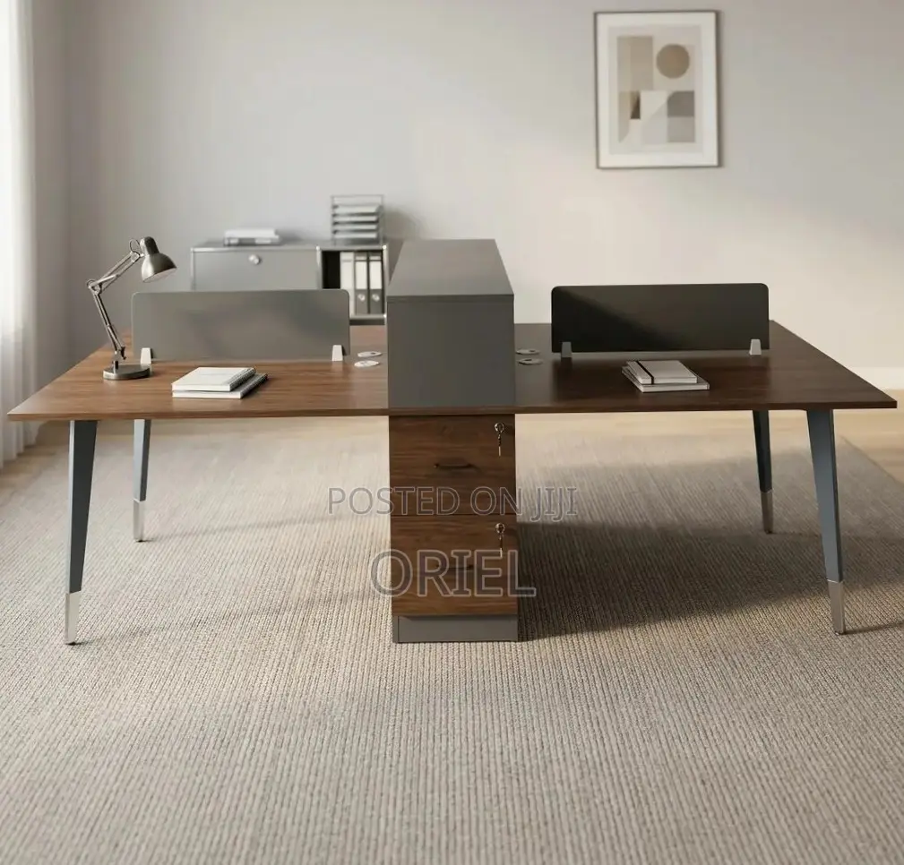 Office Workstation : Wooden Workstation 4-Seater Desk