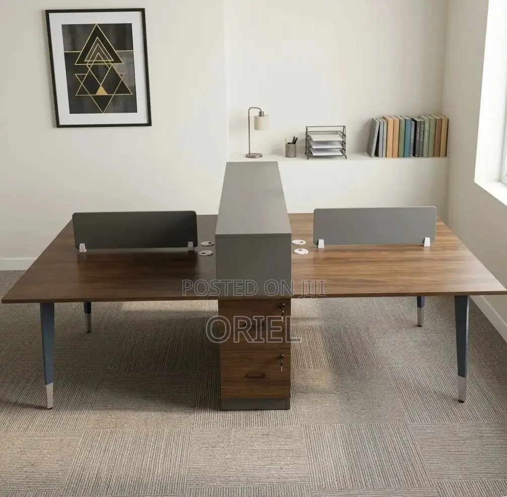 Office Workstation : Wooden Workstation 4-Seater Desk