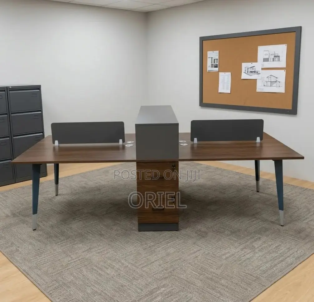 Office Workstation : Wooden Workstation 4-Seater Desk