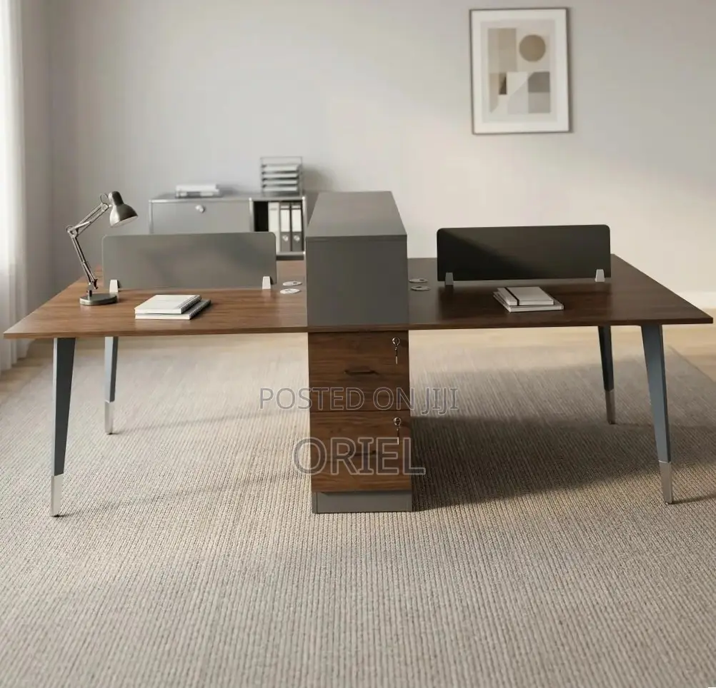 Office Workstation : Wooden Workstation 4-Seater Desk