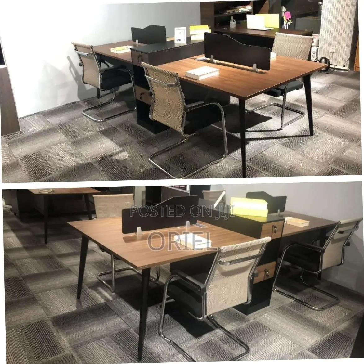 Office Workstation : Wooden Workstation 4-Seater Desk