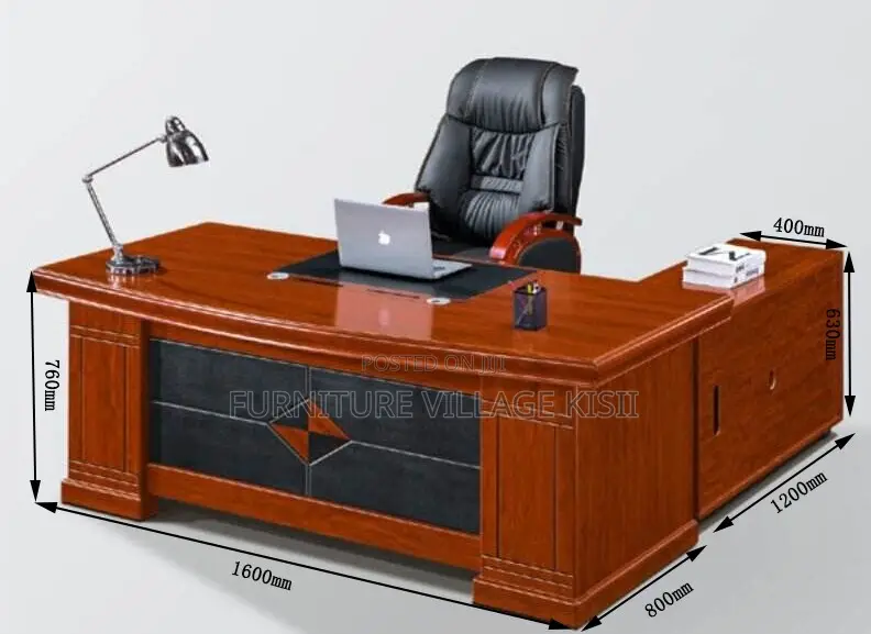 Office Desk; Mahogany L-Shaped Executive Office Desk 1800mm