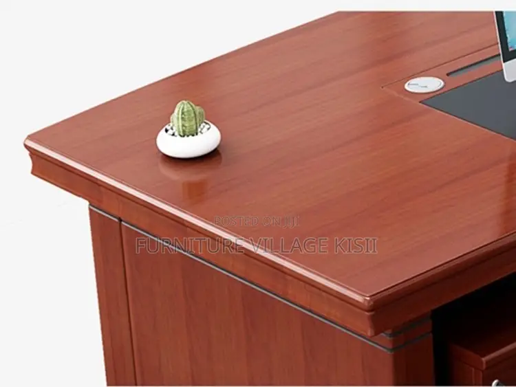 Office Desk; Mahogany L-Shaped Executive Office Desk 1800mm