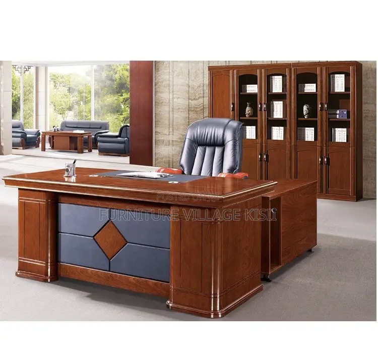 Office Desk; Mahogany L-Shaped Executive Office Desk 1800mm