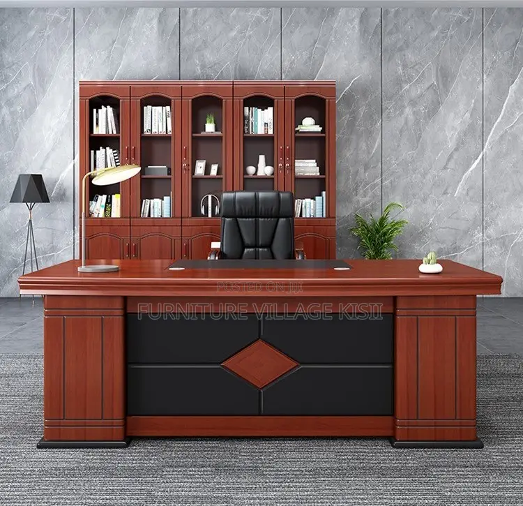 Office Desk; Mahogany L-Shaped Executive Office Desk 1800mm