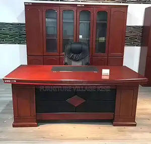 Office Desk; Mahogany L-Shaped Executive Office Desk 1800mm