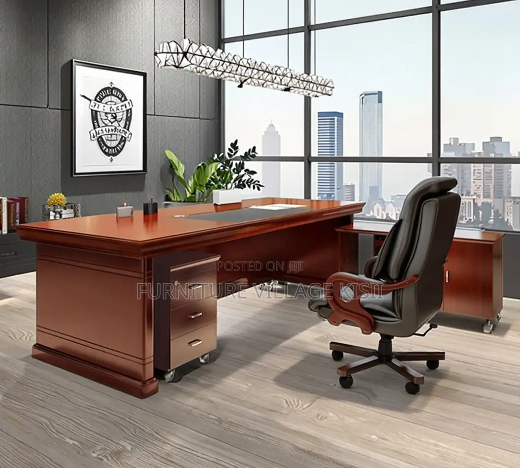 Office Desk; Mahogany L-Shaped Executive Office Desk 1800mm