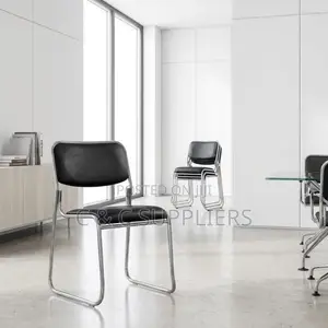Medium Back Padded Reception Chrome Chair.