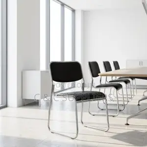 Medium Back Padded Reception Chrome Chair.