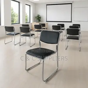 Medium Back Padded Reception Chrome Chair.