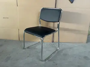 Medium Back Padded Reception Chrome Chair.