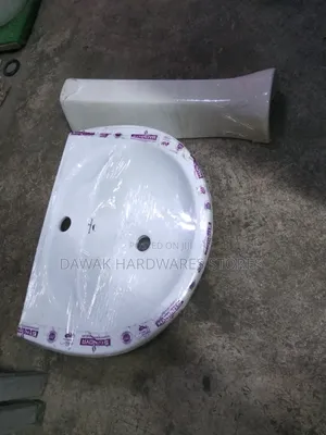 White Wall Hung Basin With Pedestrial Stand