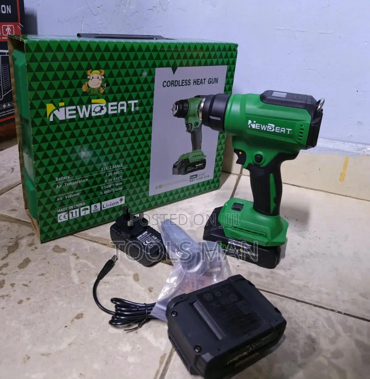 Cordless Heat 21V NEWBEAT NBT-CHG-21A With 2 Batteries Charger