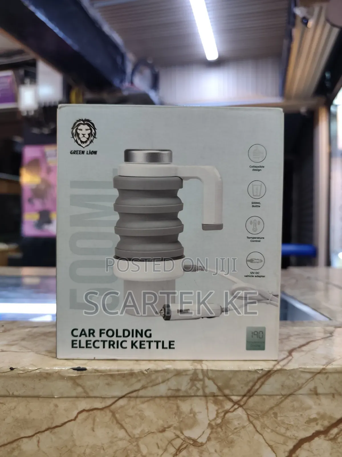 Green Lion Car Folding Electric Kettle