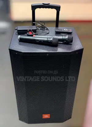 JBL 15-Inch Rechargeable Trolley Speaker (3200W Peak) + Dual Mics