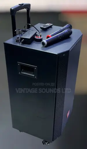 15-Inch Rechargeable Trolley Speaker (A1503) With 2 Wireless Mic BT