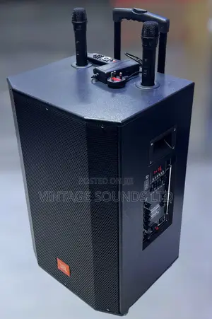 15-Inch Rechargeable Trolley Speaker (A1503) With 2 Wireless Mic BT