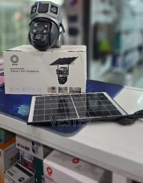 V380 4G Solar Powered Dual Lens Camera – Dual Screen PTZ Surveillance