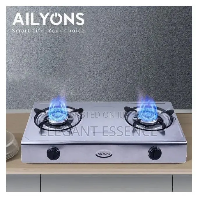 AILYONS 2 Burner Cooktop Stainless Steel Gas Cooker With Auto Ignition