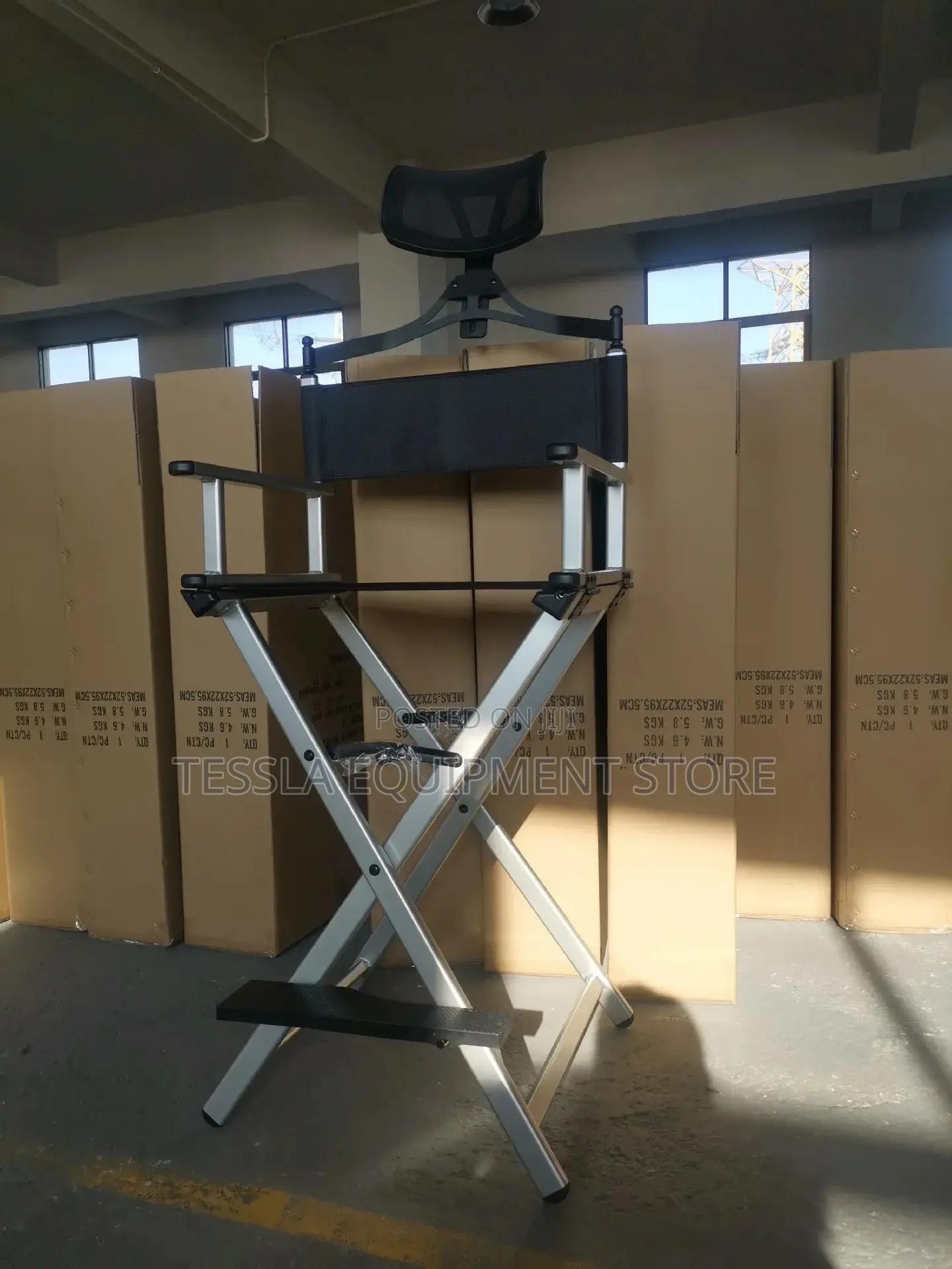 Tall Aluminum Frame Makeup Artist Director's Chair