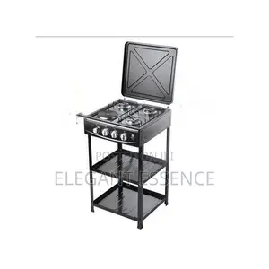 Nunix 4-Burner Gas Cooker With Stand Stainles Steel Durable Efficient