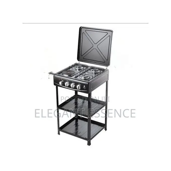 Nunix 4-Burner Gas Cooker With Stand Stainles Steel Durable Efficient