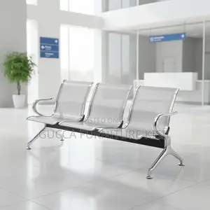 Reception Bench; 3 Link Non-Padded Metallic Waiting Bench