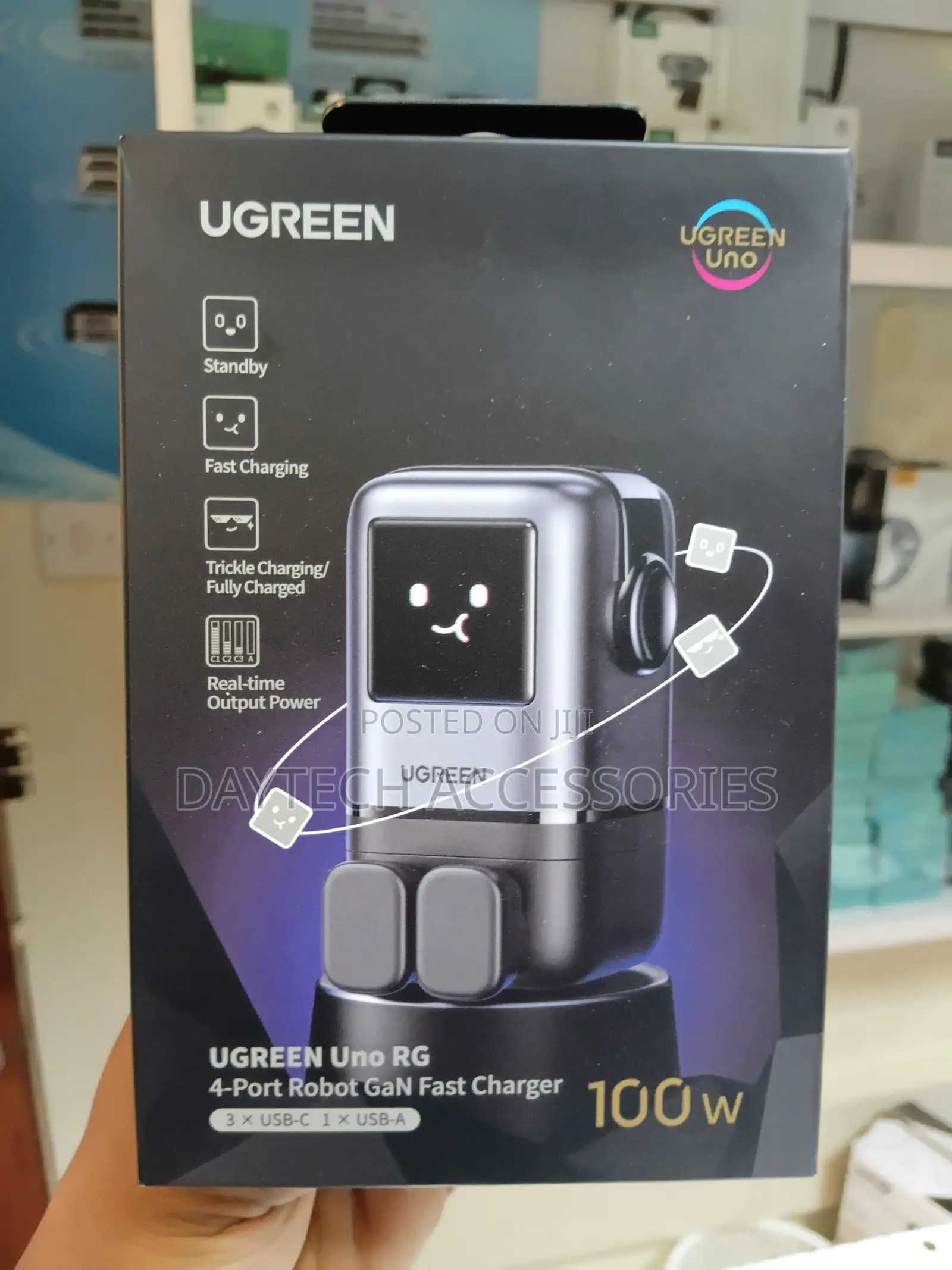 Ugreen Uno RG 4-Port Robot 100W GaN Fast Charger (Grey)