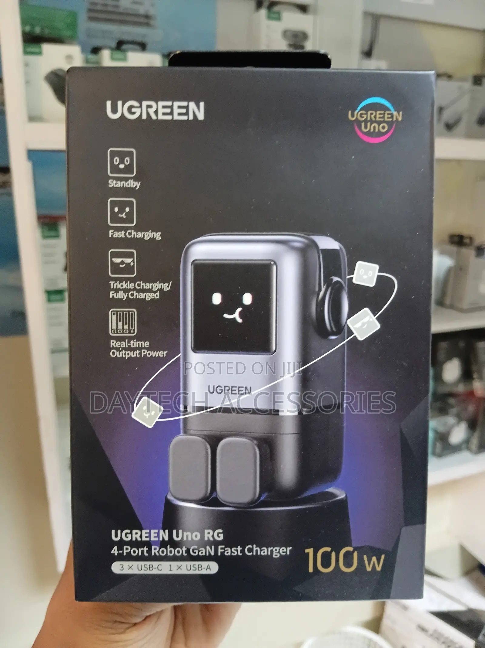 Ugreen Uno RG 4-Port Robot 100W GaN Fast Charger (Grey)