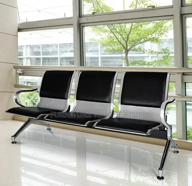 Office Bench; 3-Seater Steel Waiting Bench