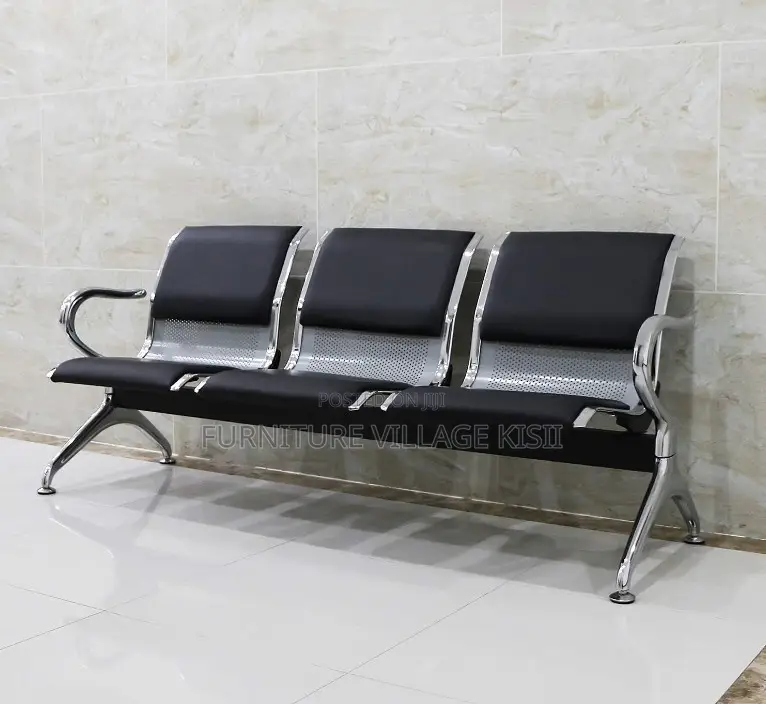Office Bench; 3-Seater Steel Waiting Bench