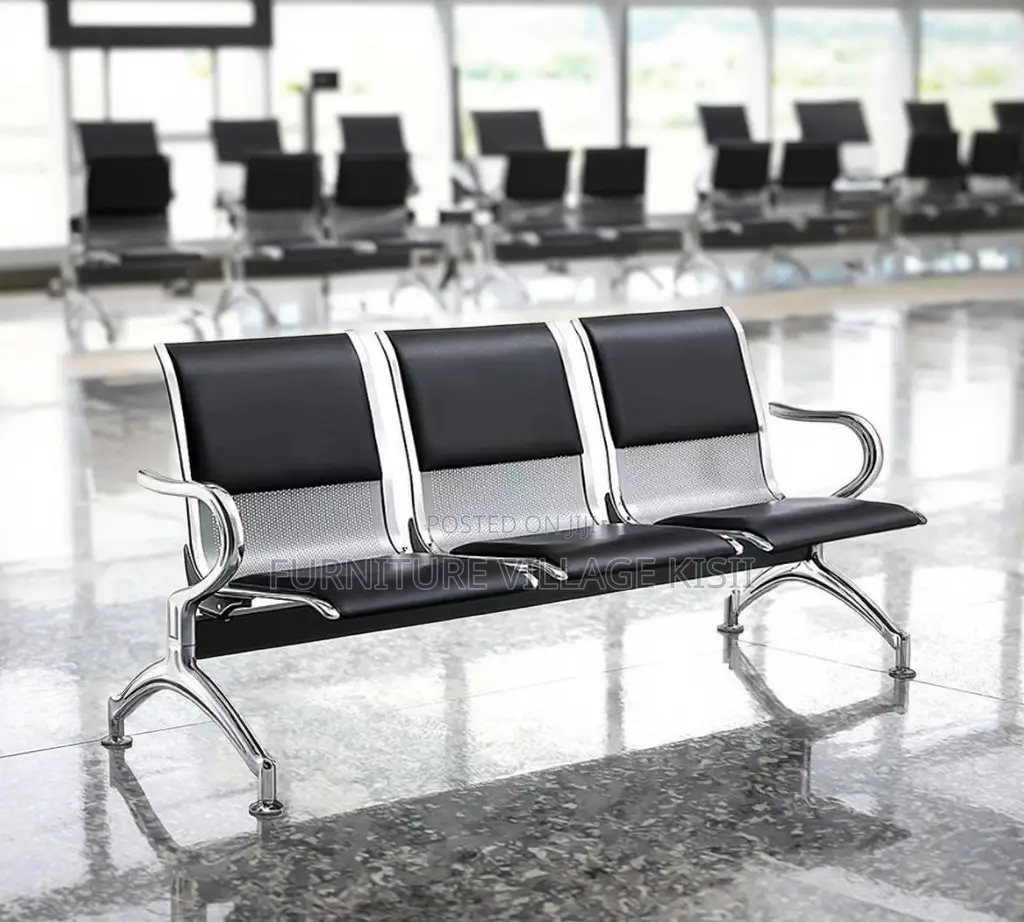 Office Bench; 3-Seater Steel Waiting Bench