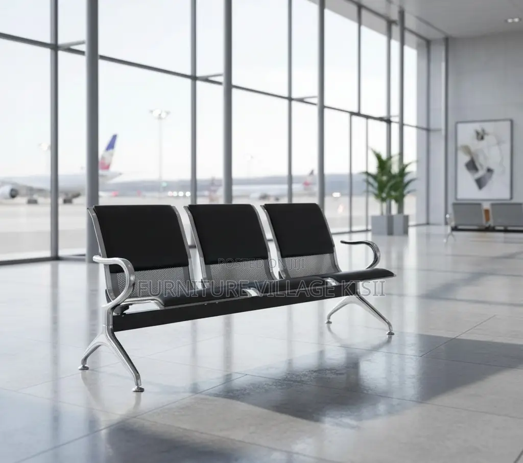 Office Bench; 3-Seater Steel Waiting Bench