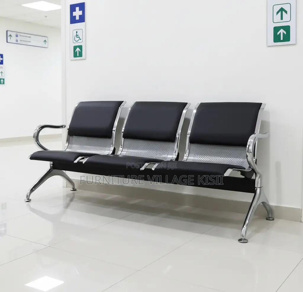 Office Bench; 3-Seater Steel Waiting Bench
