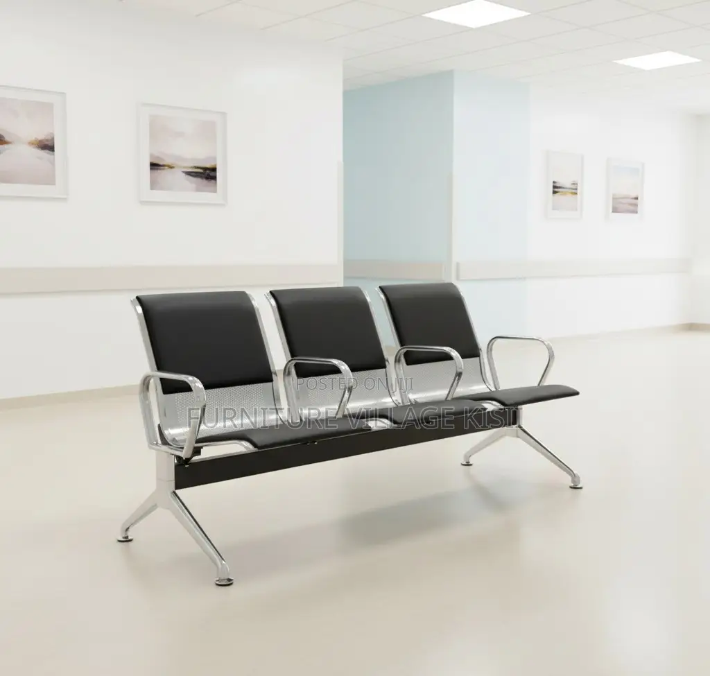 Office Bench; 3-Seater Steel Waiting Bench